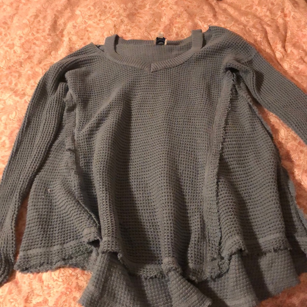Waffle knit tunic shirt